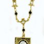 Vintage Cameo Book Locket Necklace - Jet Cameo Women's Jewelry