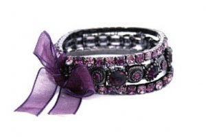 Amethyst Austrian Crystal Stacked Bracelets Women's jewelry