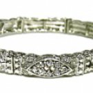 Vintage Bangle Bracelet - Austrian Crystal, Silver Plated Women's jewelry