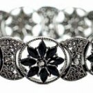 Vintage Filigree Bracelet - Jet Austrian Crystal Women's jewelry