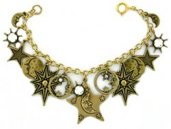 Moons/Stars/Crystals Celestial Charm Bracelet Women's jewelry