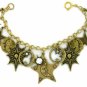 Moons/Stars/Crystals Celestial Charm Bracelet Women's jewelry