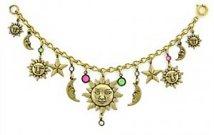 Vintage Charm Bracelet | Sun Charm Bracelet | Celestial Jewelry Women's Jewelry