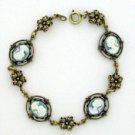 Cameo Bracelet - Vintage Style Antique Blue Cameo Women's Jewelry