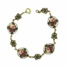 Vintage Fashion Victorian Style Bracelet - Porcelain Flowers Stone Women's Jewelry