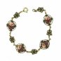 Vintage Fashion Victorian Style Bracelet - Porcelain Flowers Stone Women's Jewelry