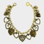 Victorian Hearts Charm Bracelet Women's Jewelry