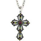 Vintage Cross Necklace - Multi Color Austrian Crystal Women's Men's Jewelry