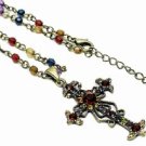 Vintage Cross Necklace - Multi Jewel Tone Austrian Crystal Women's Men's Jewelry