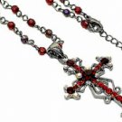 Vintage Cross Necklace | Ruby Austrian Crystal Women's Men's Jewelry