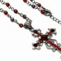 Vintage Cross Necklace | Ruby Austrian Crystal Women's Men's Jewelry
