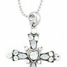 Cross Necklace - Austrian Crystal AB Women's Men's Jewelry
