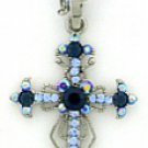 Cross Necklace - Lt. Sapphire Austrian Crystal Women's Men's Jewelry - OUT OF STOCK
