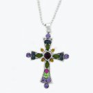 Cross Necklace - Multi Color Austrian Crystal Women's Men's Jewelry - OUT OF STOCK