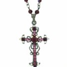 Vintage Cross Necklace - Amethyst Austrian Crystal Women's Men's Jewelry - OUT OF STOCK