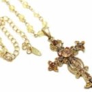 Vintage Cross Necklace - Amethyst Austrian Crystal Women's Men's Jewelry