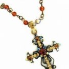 Vintage Cross Necklace - Topaz Austrian Crystal Women's Men's Jewelry