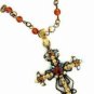 Vintage Cross Necklace - Topaz Austrian Crystal Women's Men's Jewelry