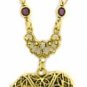 Vintage Heart Locket Necklace - Antique Victorian Style Filigree Women's Jewelry