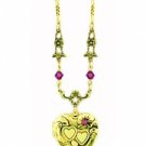 Vintage Heart Locket Necklace- Antique Style Double Heart Design Women's Jewelry