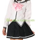 Black And White Long Sleeves School Uniform Cosplay Costume