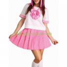 Pink Short Sleeves School Uniform Cosplay Costume