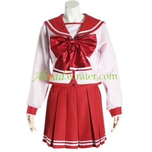 Red Long Sleeves Cosplay School Uniform