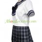 Royal Blue Short Sleeves Sailor School Uniform Cosplay Costume