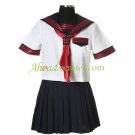 Short Sleeves Sailor School Uniform Cosplay Costume 4