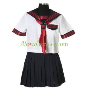 Short Sleeves Sailor School Uniform Cosplay Costume 4