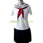 White And Black Sailor Short Sleeves School Uniform cosplay costume