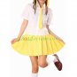 White And Yellow Short Sleeves School Uniform  Costume