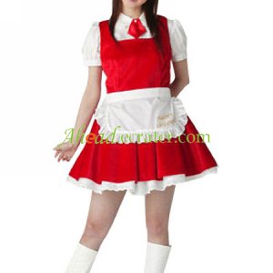 White Blouse And Red School Uniform Dress Cosplay Costume