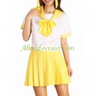 Yellow Short Sleeves Sailor School Uniform Cosplay Costume