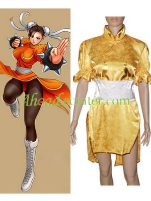Street Fighter Chun-Li Yellow Cosplay Costume