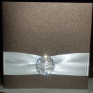 Cappuccino Surprise Pocketfold Wedding Invitation Rhinestone Accents