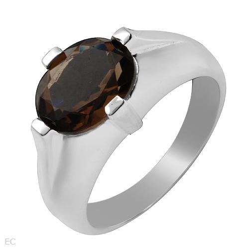 2.30ctw Smokey Topaz Sterling Silver Ring Ladies Size 7