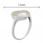 White Crystal Heart Ring Sterling Silver Ladies Size 8.5