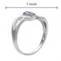 2 Stone Tanzanite Sterling Silver Ring Ladies Size 7