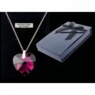 Amethyst Heart Pendant on Sterling Silver Chain 24" length