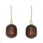 9-10mm Black Pearl Earrings on 14k Yellow Gold  Fish Hook Style