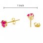 0.98ctw Pink Sapphire 14k/925 Gold Plated Silver Posts/Studs