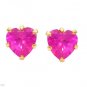0.98ctw Pink Sapphire 14k/925 Gold Plated Silver Posts/Studs