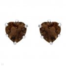 0.80 Smokey Topaz 925 Sterling Stud/Post Earrings