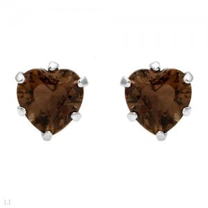 0.80 Smokey Topaz 925 Sterling Stud/Post Earrings