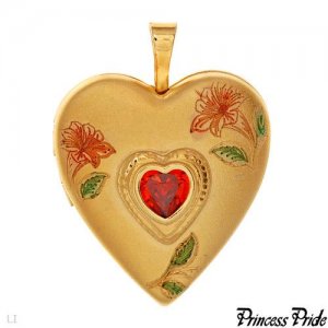 PRINCESS PRIDE Heart Pendant/Locket CZ Stone No Chain