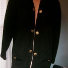 RICH & LEVY Black Knit Sweater Blazer Sz M