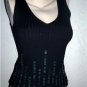 BEBE Black/Sequin Ribbed Sleeveless Sweater Sz M