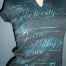 DKNY JEANS Gray Cotton T Shirt Sz 8