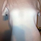 TALBOTS White 100% Cotton Cap Sleeves Sweater Sz M